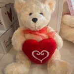 Valentines Teddy Bear 14″ Cream