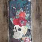 Long Flag Halloween Floral Skull