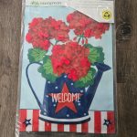 Garden Flag Patriotic Geraniums