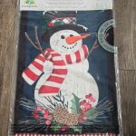 Garden Flag Holly Snowman